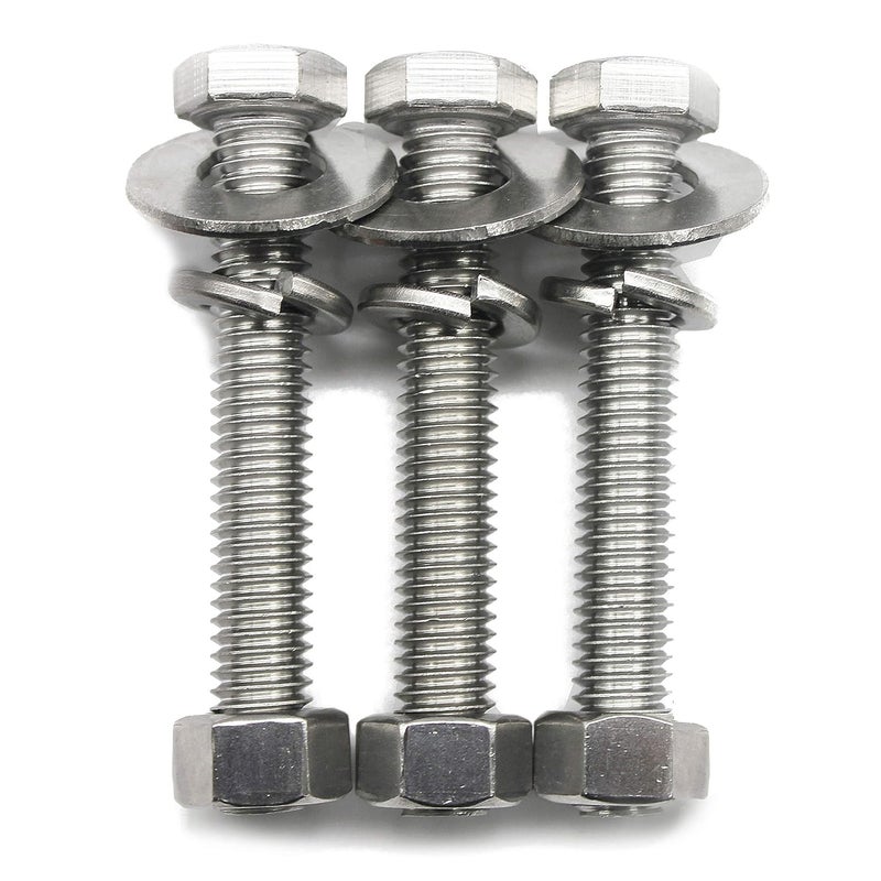 Fullerkreg (10 Sets) 5/16-18x3 Stainless Steel Hex Head Screws Bolts, 5/16 Nuts, Washers, 18-8 (304) S/S, Fully Threaded - Image 3